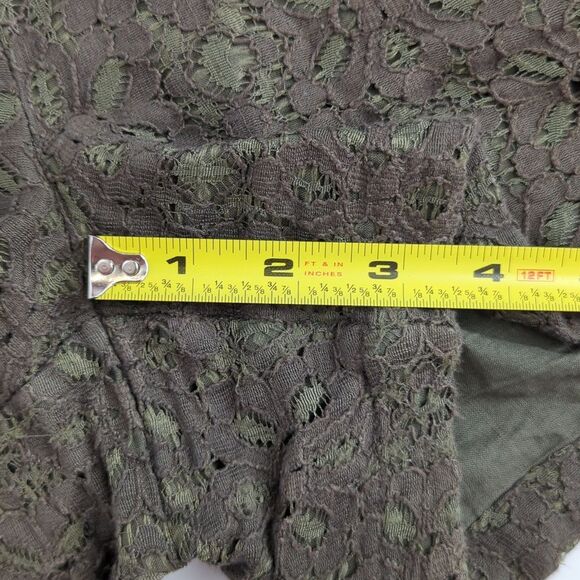 Ann Taylor LOFT Dark Forest Green Lace Floral Shorts 6 Original - Picture 6 of 10